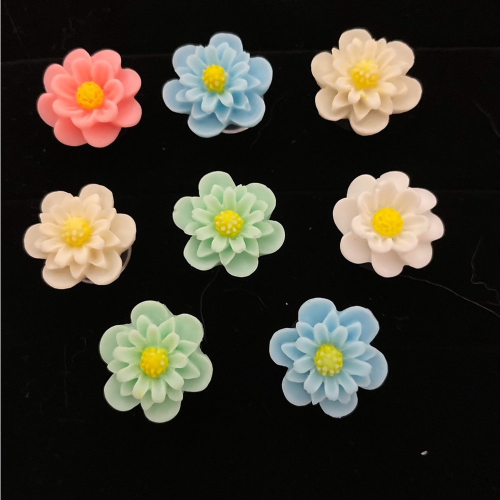 Flower power croc jibbitz shoe decor 8pack
